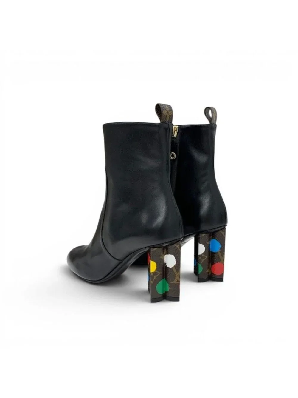 Louis Vuitton Silhouette Line Boots Short Shoes Leather Black Multicolor